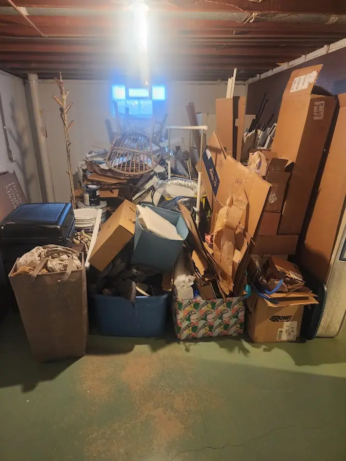 Roll-off dumpster container at job site for 2 Yard Dumpster Rental in Middle Paxton